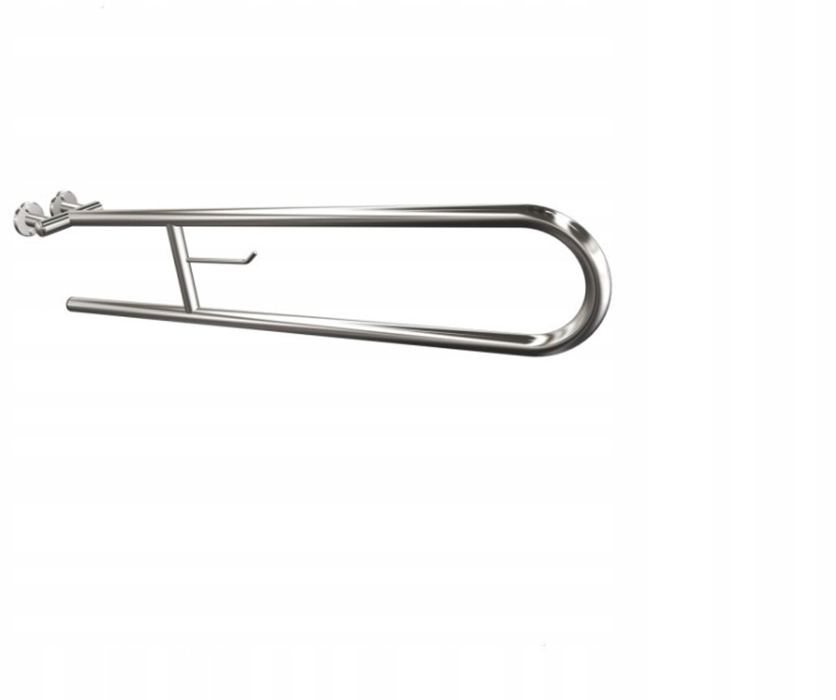 Andex Beugelkruk 85cm met Toiletrolhouder - RVS