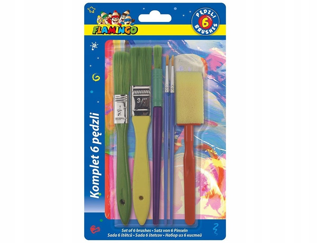 Flamingo Kwasten Set - 6 Stuks