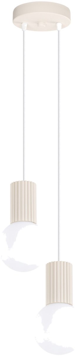 Sollux Lighting Hanglamp Halo - G9 - beige - aluminium/glas - 15x15x120cm
