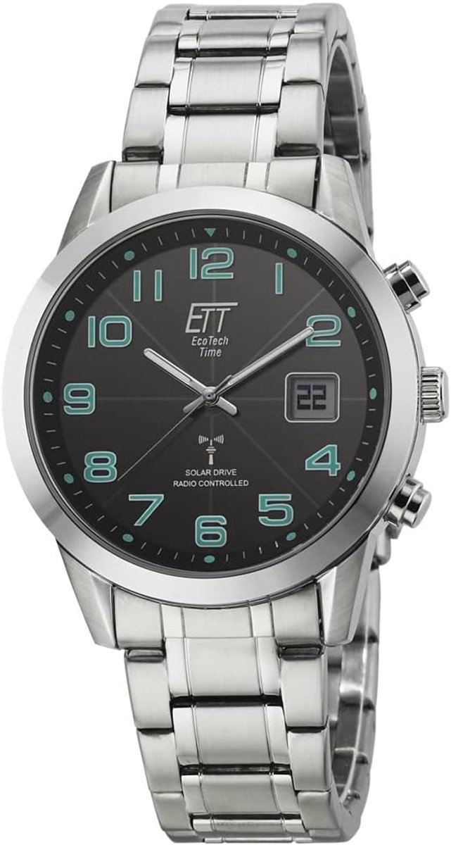 ETT Eco Tech Time analog mid-33216,silver,Bracelet, silver trim, strappy - ShopVlot