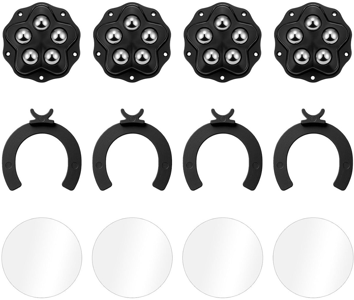 12 stuks meubelwielen, kogelwielen, zware belasting, wielen voor meubels, 360 graden zware wielen, zelfklevend - ShopVlot