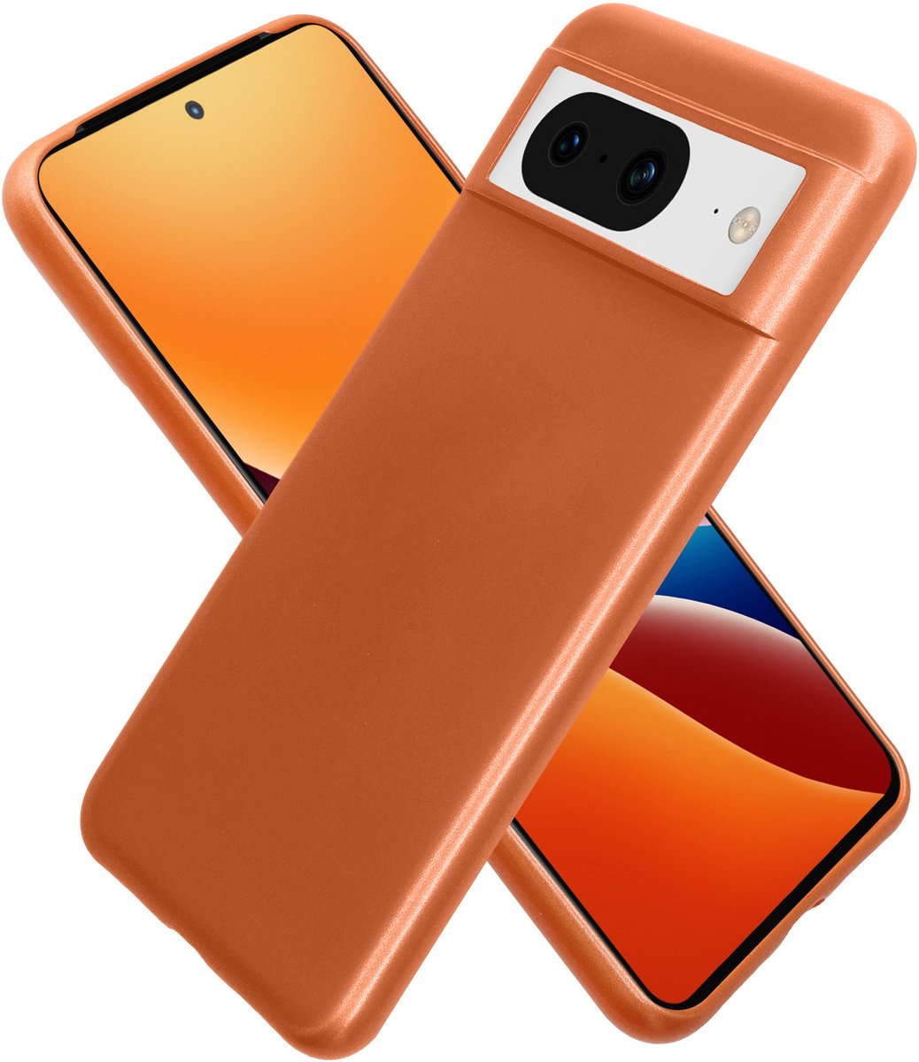 kwmobile telefoonhoesje geschikt voor Google Pixel 8 - Hoesje voor smartphone - Back cover in metallic oranje