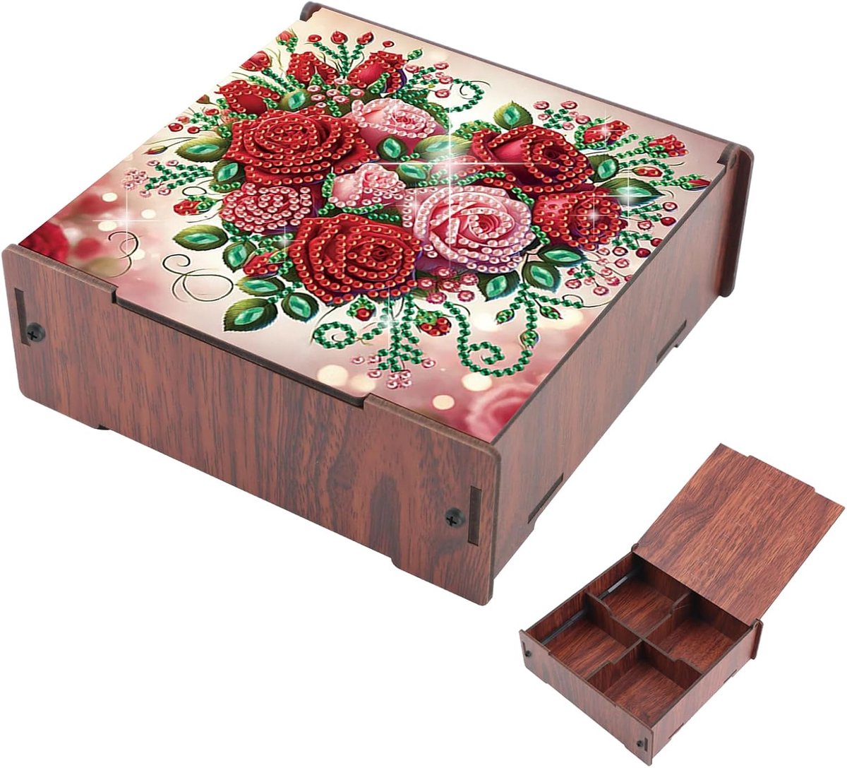 JICFDAO Doe-het-zelf Diamond Painting Bureau-organizer met 4 vakken, opbergdoos voor diamantschilderen, creatieve - ShopVlot