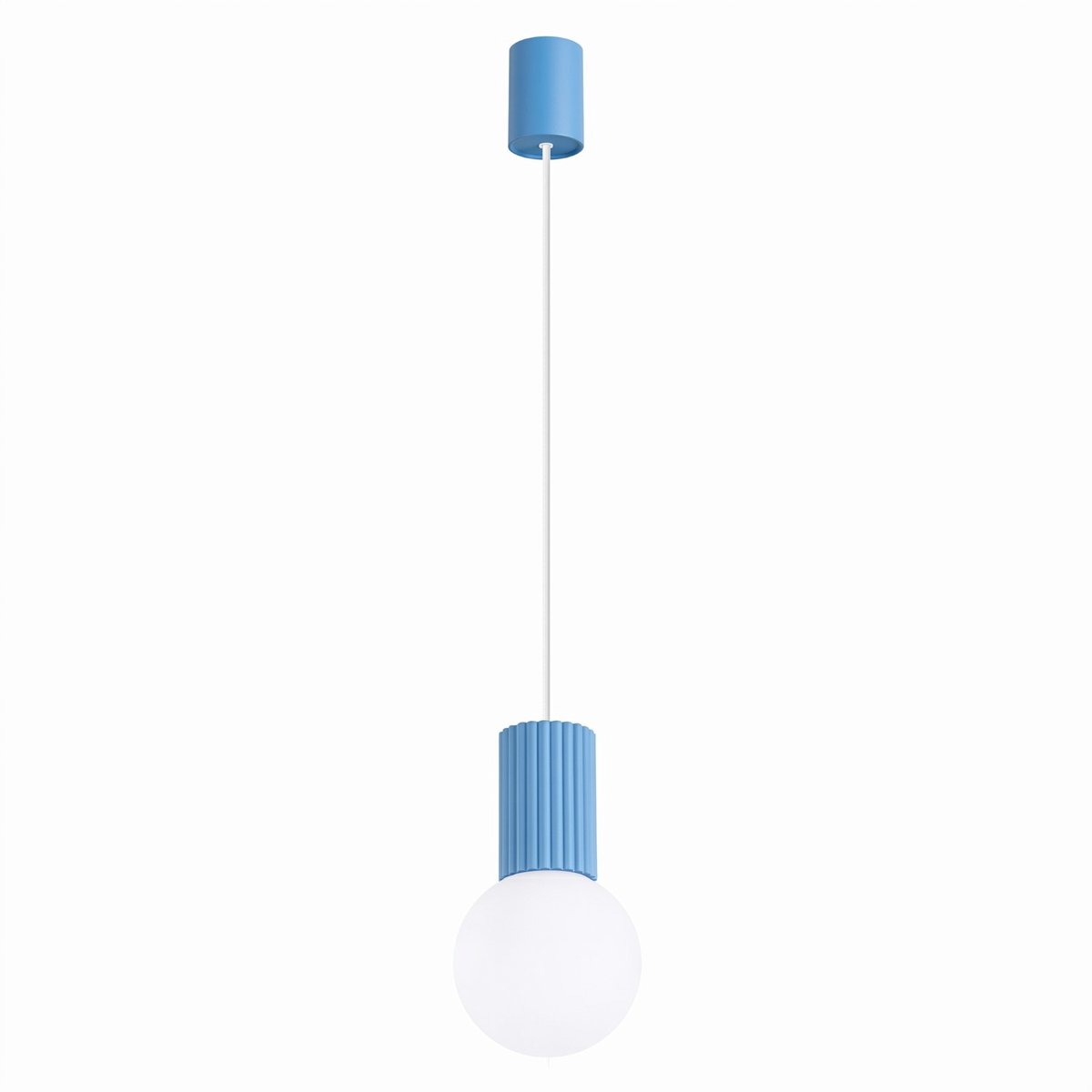 Sollux Lighting Hanglamp Halo - G9 - lichtblauw - aluminium/glas - 12x12x120cm