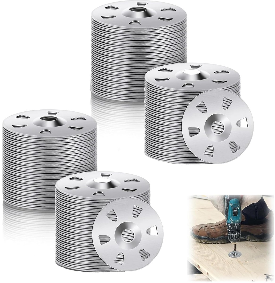 400 Pcs Washers 35 mm Diameter, Insulation Sheet, Tile Support, Washers, Galvanized Insulation Plugs, Steel - ShopVlot