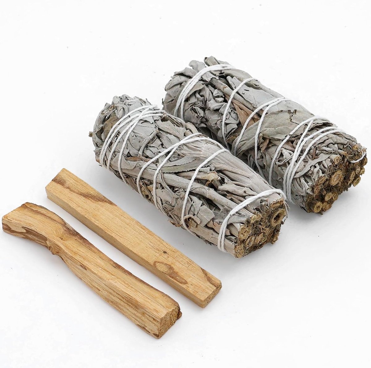 2 witte salie en 2 Palo Santo Premium Californische, elimineert negatieve energieën, voor spirituele en energetische - ShopVlot
