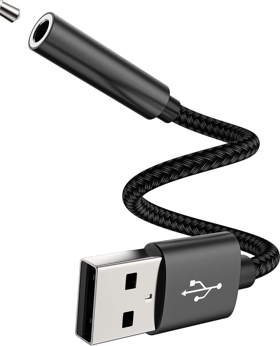 Adapter USB naar jack audio jack 3,5 mm vrouwelijk externe geluidskaart pc hoofdtelefoon kabel USB-A mannelijk - ShopVlot