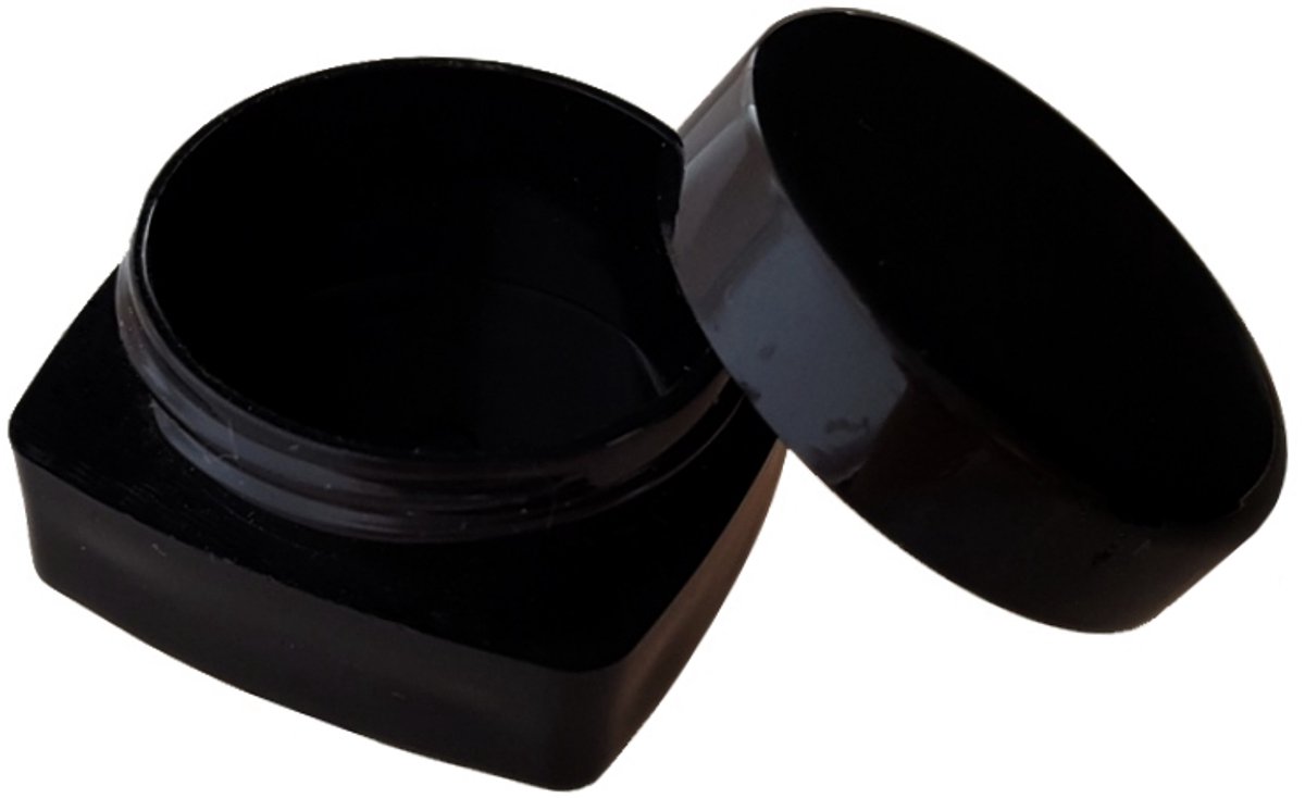 100x Potjes Crème 3ml Vierkant Zwart - Ideaal voor Nagels