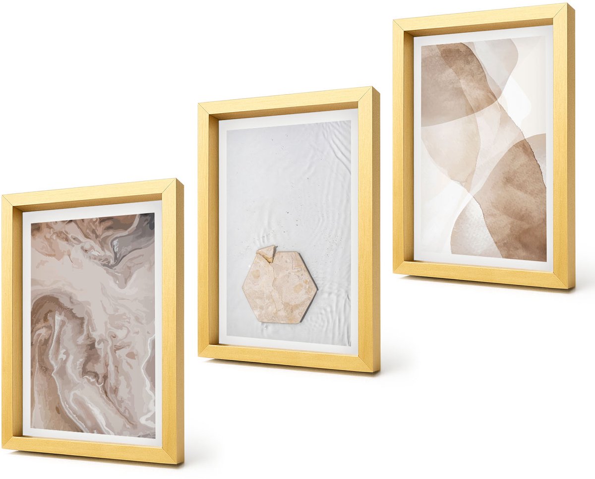 Coloray 4-Delige Schilderij Set - Abstracte vormgeving geïnspireerd door de natuur. - 20 x 30 cm - Muurdecoratie - Wanddecoratie - Slaapkamer - Stijlvolle Muurdecoratie