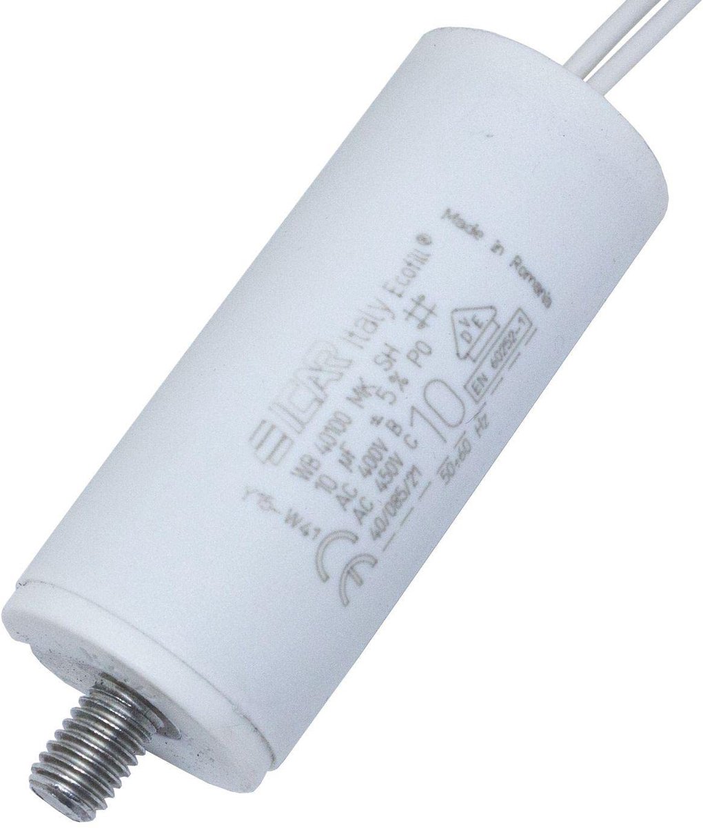 Starter Capacitor Motor Capacitor 10µF 450V 30x71mm Cable 18cm ICAR 10uF - ShopVlot