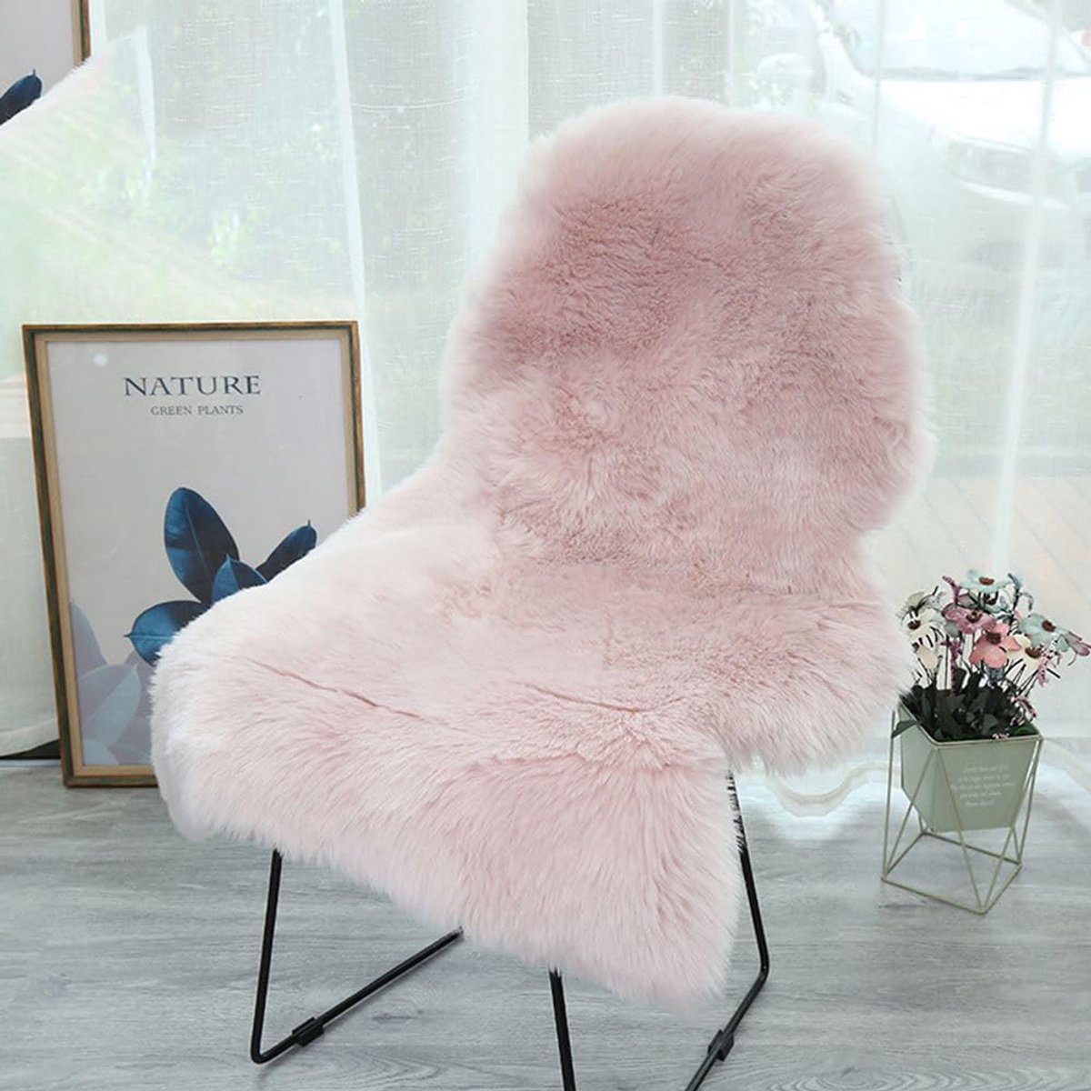 Faux Lambskin Sheepskin Rug 60 x 100 cm Long Hair Fluffy Living Room Decoration Imitation Wool Sofa Mat Faux Fur - ShopVlot