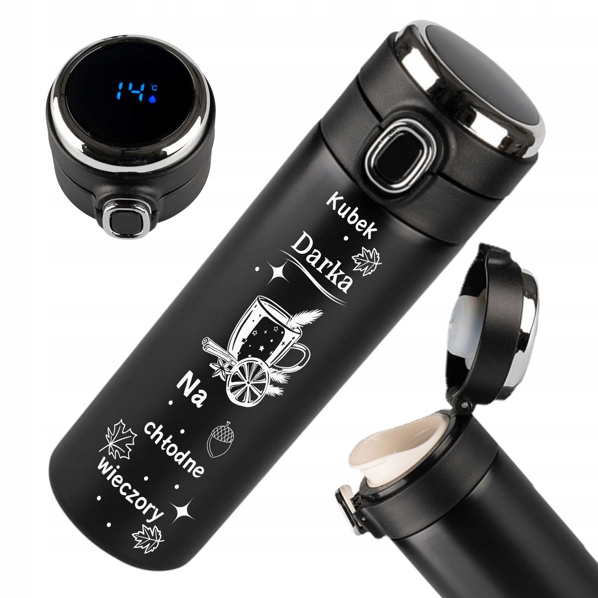 Merkloze RVS Thermosbeker met LED Temperatuurweergave - 420ml