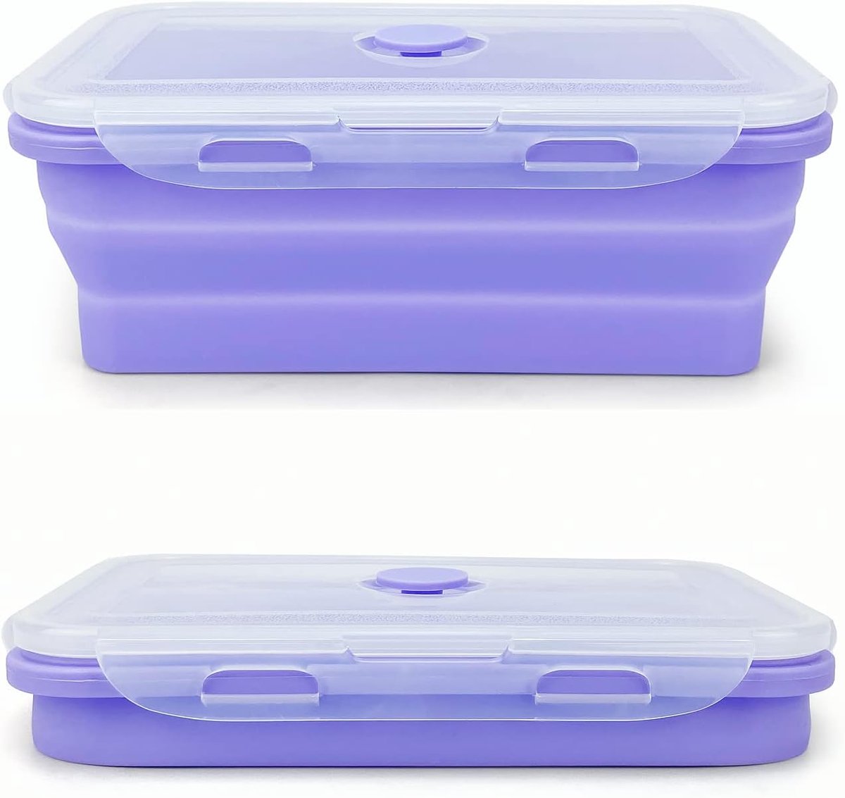 siliconen voedselcontainers, 1200 ml opvouwbare bentobox, draagbare lunchcontainer, opvouwbare lunchbox, stapelbaar en vaatwasmachinebestendig, 1 stuk