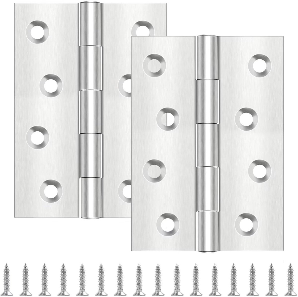 scharnieren, 4x100 mm x 70 mm, roestvrij staal, voor deuren en ramen, 32 schroeven