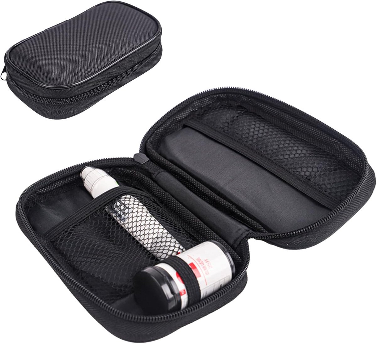 Opbergtas voor Bloedglucosemeters Insulinepen Tas voor onderweg Reistas voor Monitoren Geschikt voor Bloedglucosemeters Diabetiker Medicijnen Tas (Zwart)