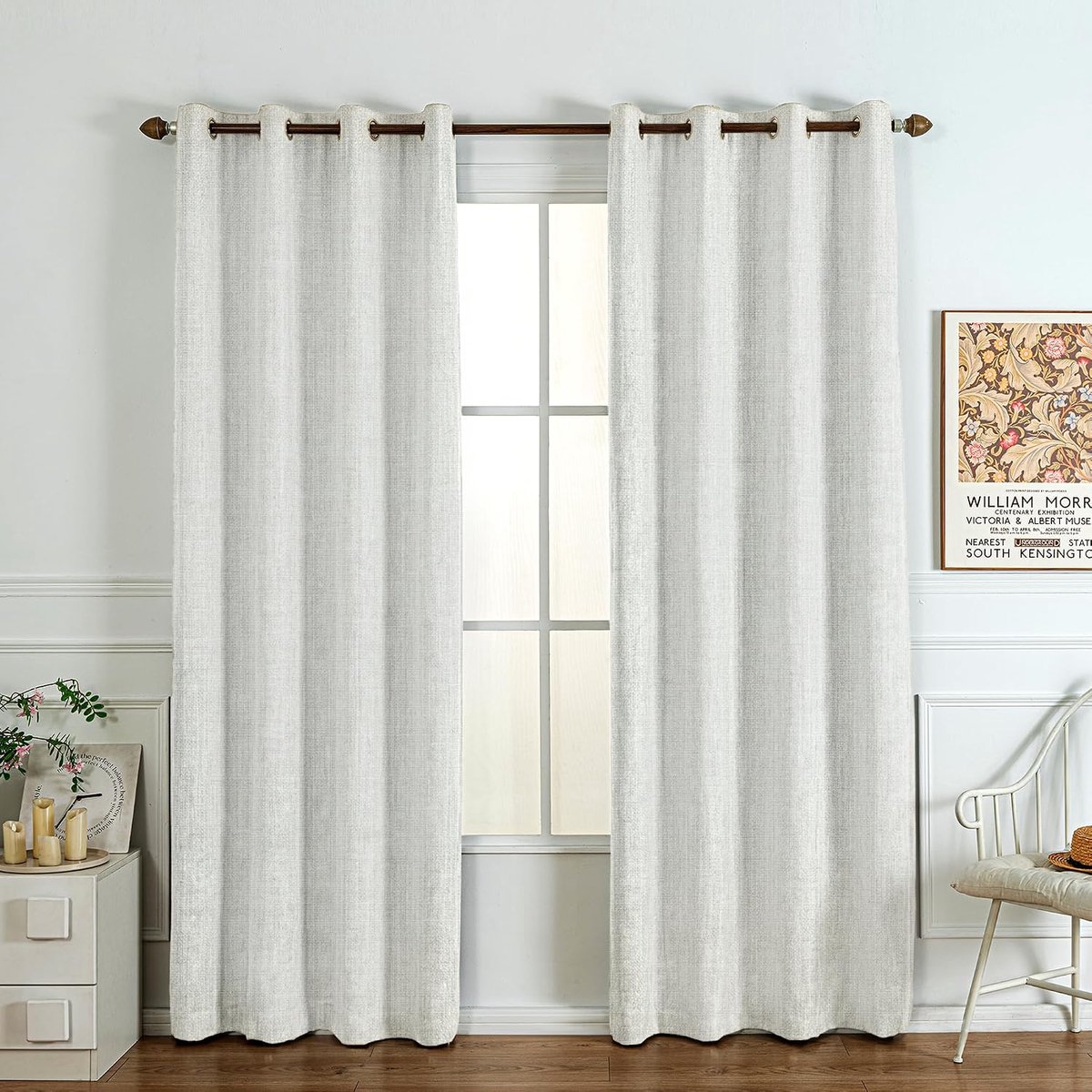 gordijnen met plooiband, verduisteringsgordijnen, thermische gordijnen voor slaapkamer, woonkamer, raam, linnenlook, verduisteringsgordijnen, set van 2, 260 x 140 cm (h x b)