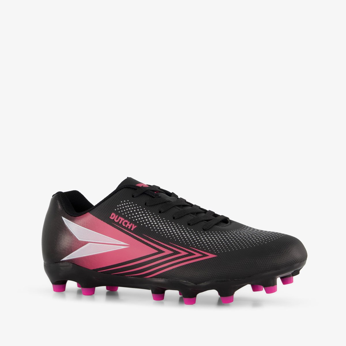 Dutchy Aura MG dames voetbalschoenen zwart roze - Maat 40 - Uitneembare zool