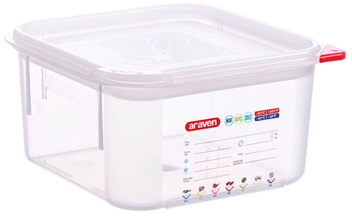 Vershouddoos 2l Pp Met Deksel Transparant 19,5x19,5xh10cm