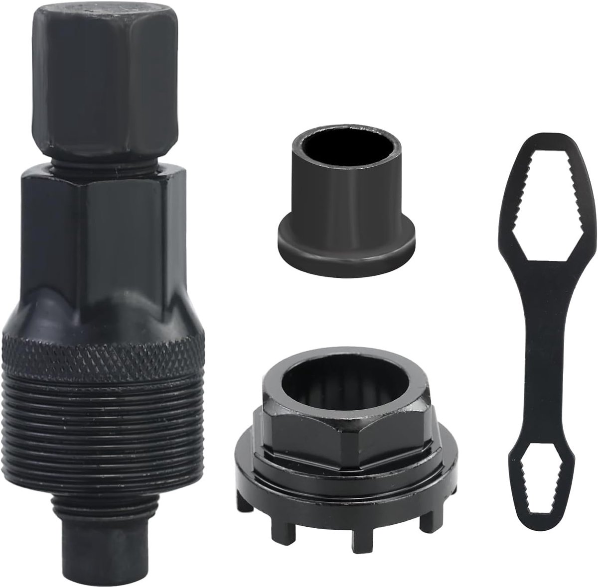 zwengeltrekker, 42 mm, trapaslagergereedschap met 1 set zwengelverwijderaar, fiets, gereedschap, compatibel met ISIS 8-traps binnenlagerschalen (zwart)