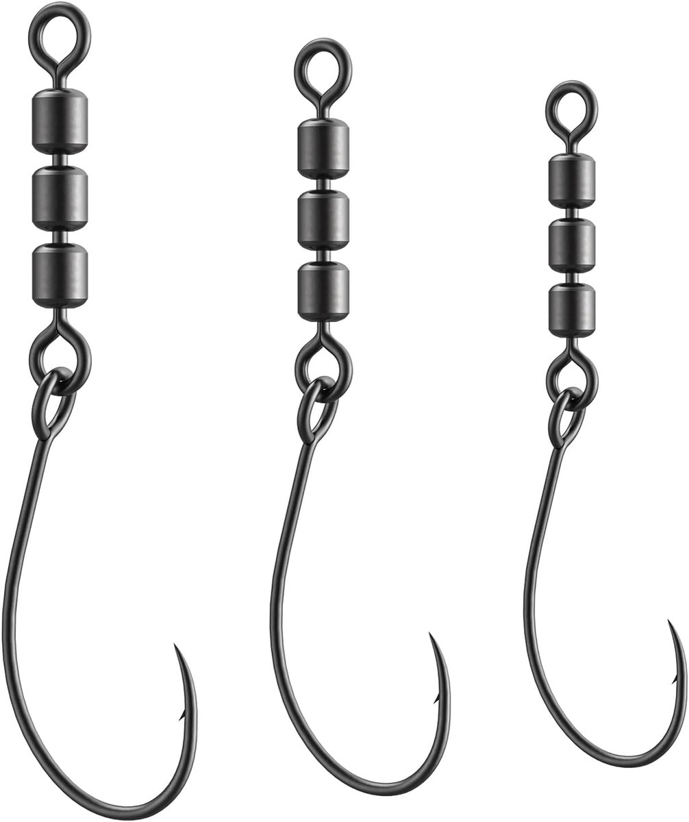 10 stuks rotate Fishing Rig Hooks, wervelvissen voor forelvissen, forelhaken, rotorhaken, hengelwervel (maat 8)