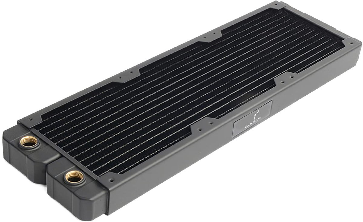 PC-Radiator Koper 360mm Waterkoeling, 28mm, 2 G1/4, Zwart