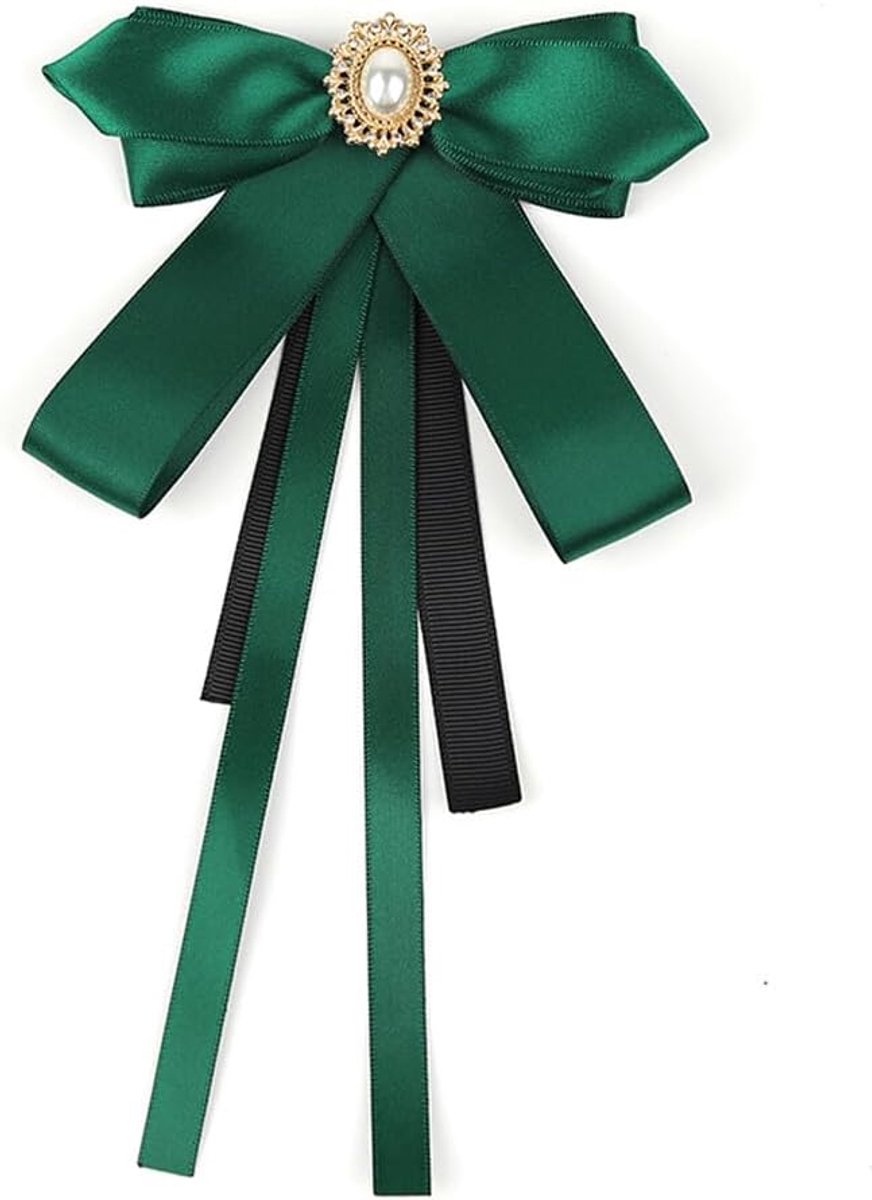 Lint Strik Broche Pins Voor Vrouwen Meisjes Crystal Parel Uniform Pre-Gebonden Strik Corsage Party Ceremonie Accessoires