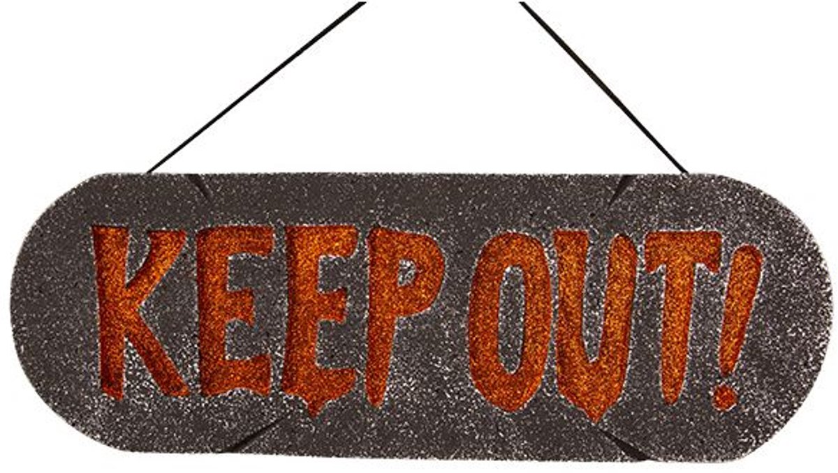 Deurhanger Keep Out Zwart 38x2xh13cm