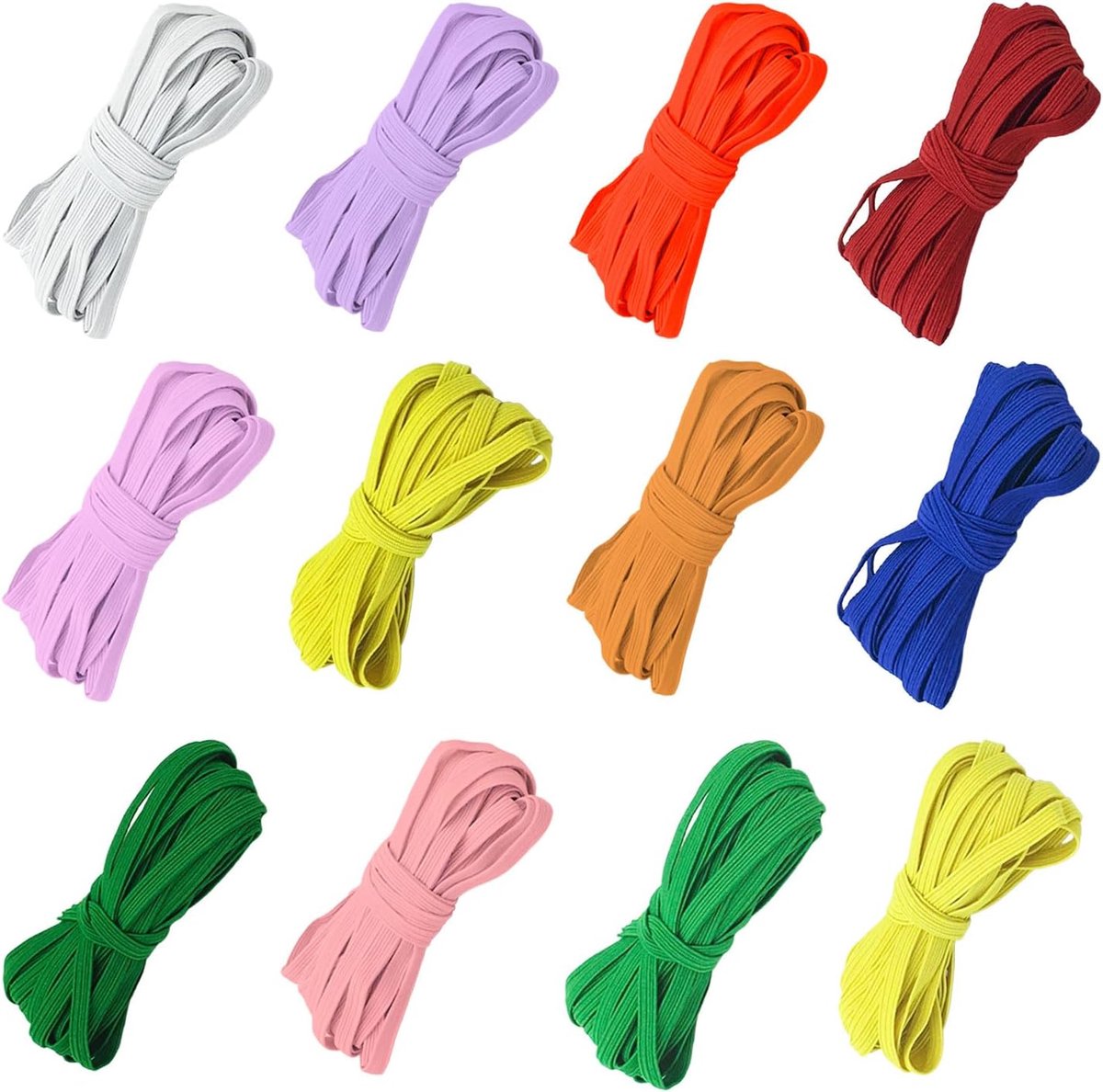 Elastische Band Kleurrijk Elastisch Rubberen Koord 6mm Kleurrijk Elastisch Rubberen Koord 12 Kleuren Elastisch Koord voor Naaien en Knutselen voor DIY Handwerk Kleding