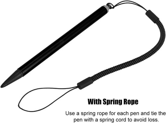 Pen for Screen , Stylus Pen, Resistive Hard-tip Pen with Spring Rope for All Resistive Touch Screen (zwart) — afbeelding 3