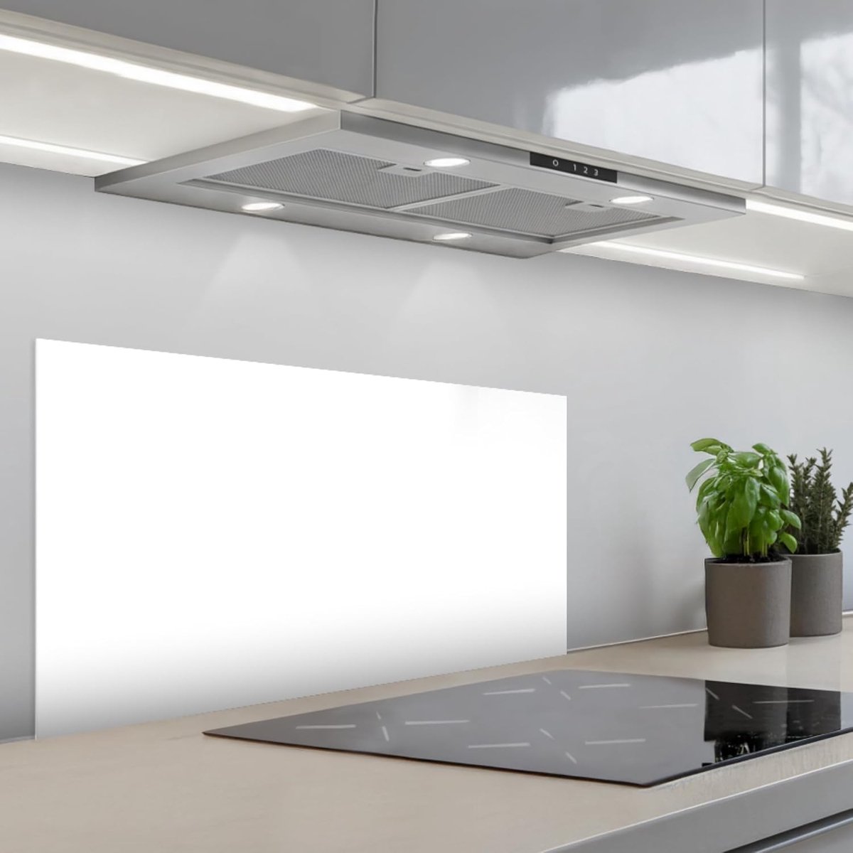 keukenachterwand 45x90 cm zelfklevend keuken decoratie accessories home kitchen spatscherm Wit - Kleuren - Neutraal