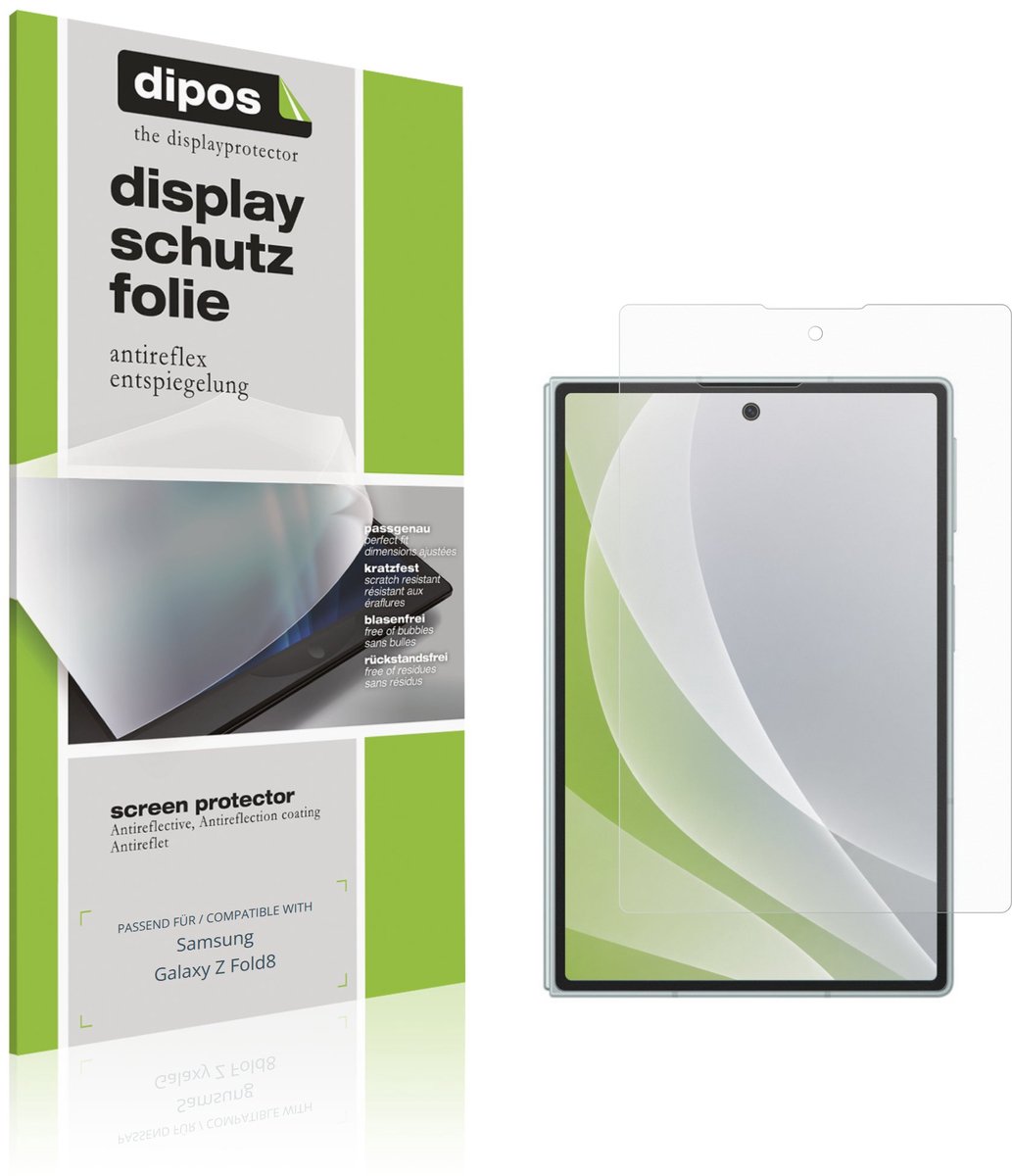 dipos – 4x Matte Beschermfolie geschikt voor Samsung Galaxy Z Fold8 Buitenkant | Krasbestendige & antireflecterende Screenprotector Ultra-Thin