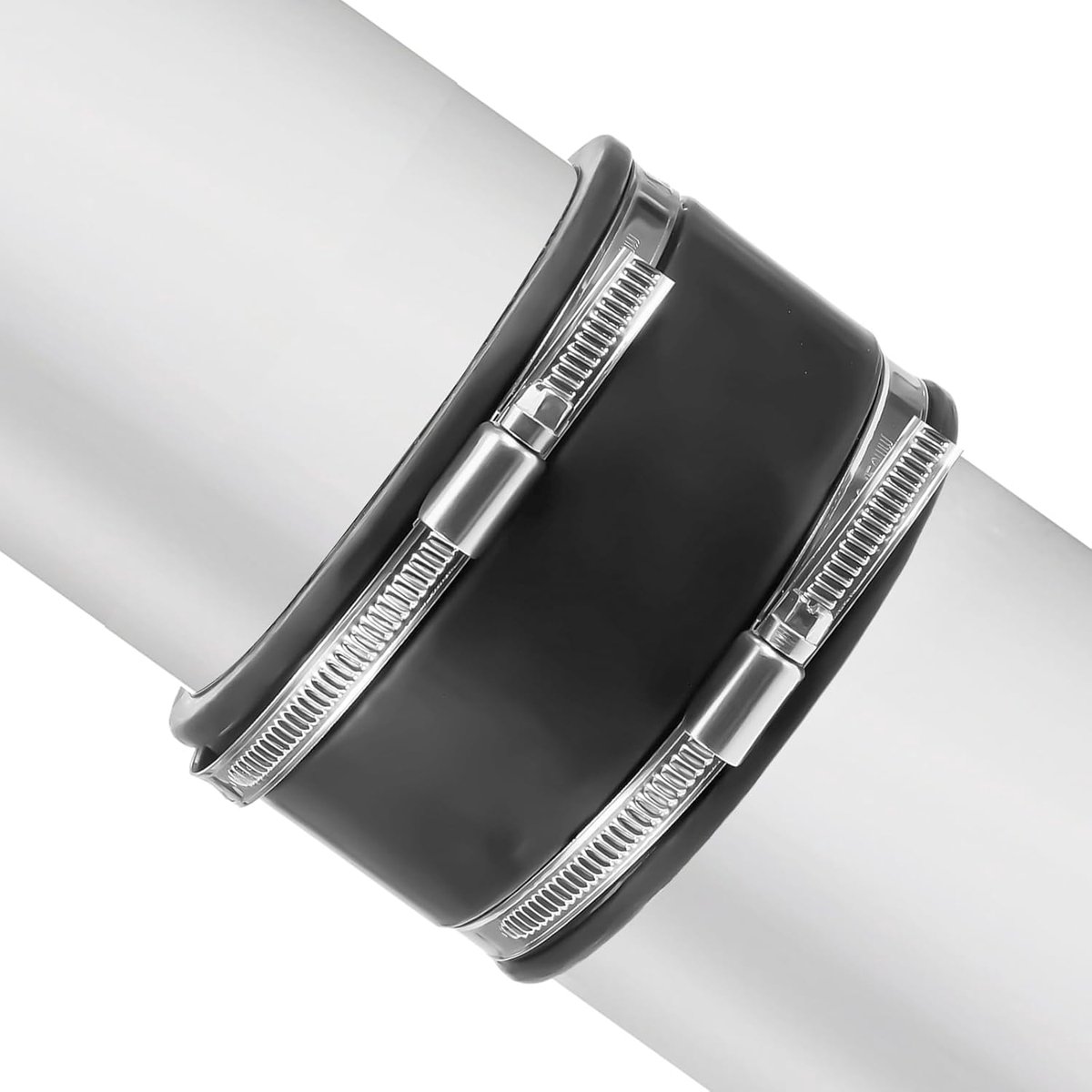 125 mm flexibele rubberen , Ø 125 mm buisconnector voor buisventilator, flexibele rubberen huls, rubberen koppeling met roestvrijstalen klemmen, ventilatiesysteem, ventilatie, ronde buizen