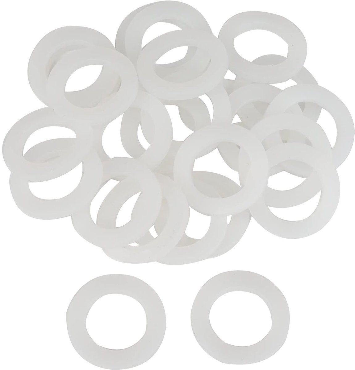 Platte sluitring, 30 mm OD, 20 mm ID, 3 mm dik, afdichting voor waterkraan, buis, slangschroef (wit)