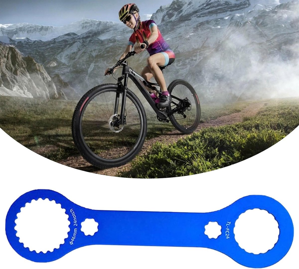 binnenlagersleutel voor fiets, centraal vergrendelingsgereedschap voor fiets, Engelse vorkverwijderingsgereedschap, reparatie van fietsen (blauw-B)