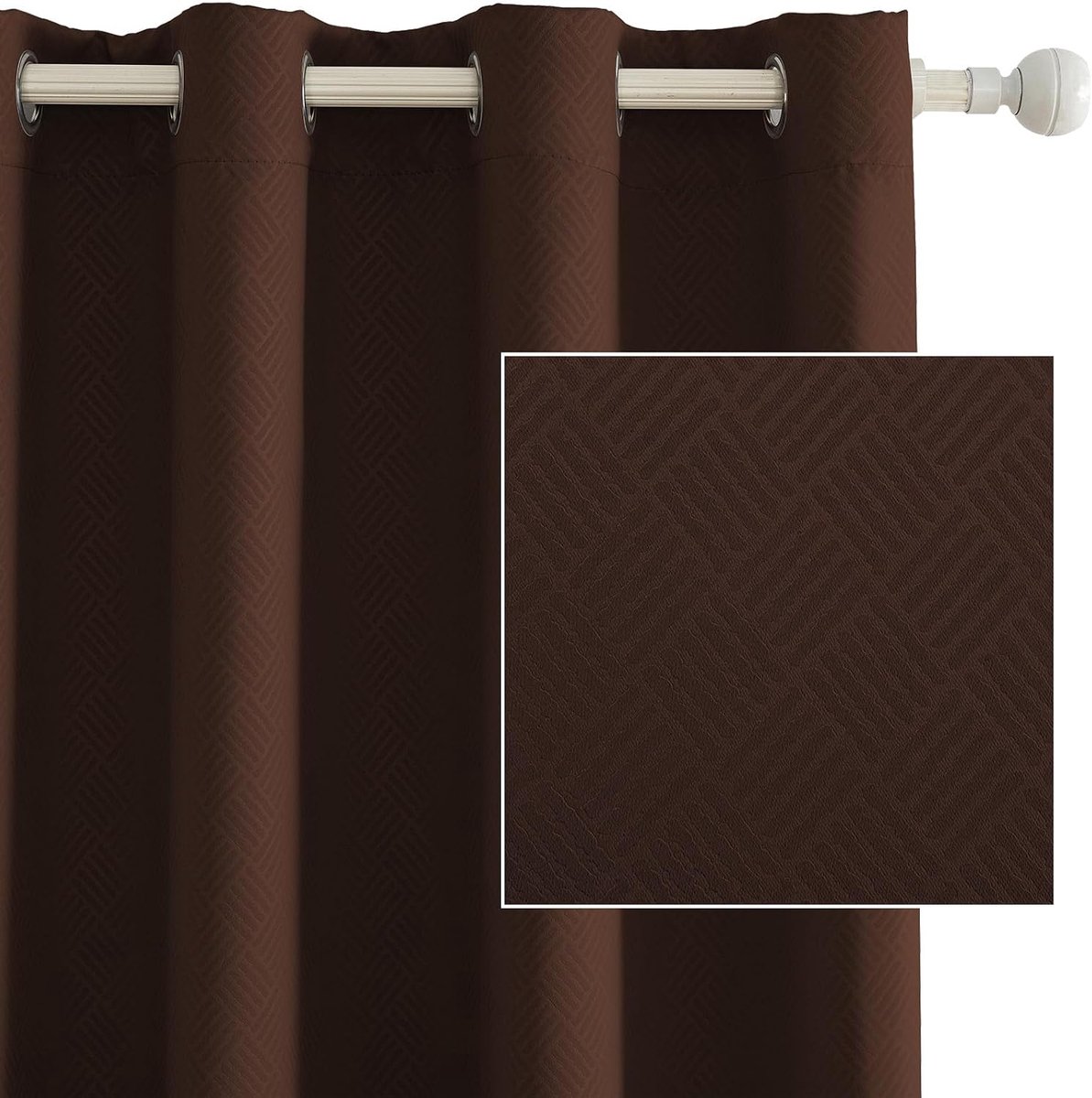 Set Van 2 Thermische Verduisterende Gordijnen, 140x260 CM, Warmte-Isolerende Gordijnen, Geschikt Voor Woonkamer Slaapkamer, Modern Design Met Oogjes, Donker Kerrie