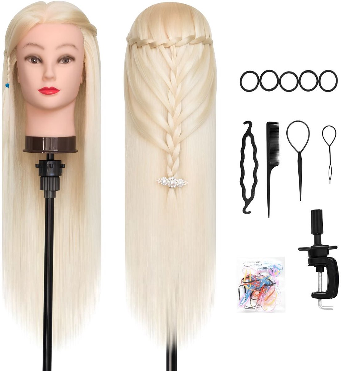 SP® Kappershoofd - Kappershoofd Oefenhoofd - Kaphoofd - Blond - 29cm x 19cm x 15cm