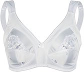 Sassa Mode soft Bh zonder beugel - 12906 - Brede bandjes - Grote maten - Wit - beige - 115D