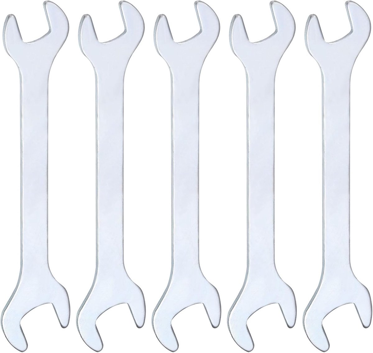 5 stuks 8 mm x 10 mm dubbele ringsleutels metrisch dun 15 graden dikte 1,5 mm ringsleutel verzinkte moersleutel voor auto, meubelmontage, huishoudelijke reparaties