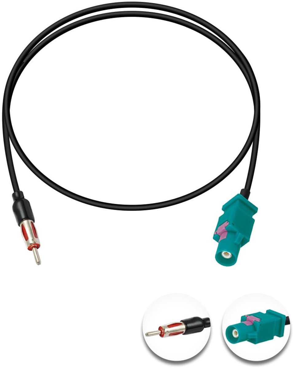 Fakra Z Mannelijk naar DIN Mannelijk Adapter Kabel 20inch 50CM Fakra DIN Stekker Vlechtwerk Fakra Kabel RG174 voor FM/AM Radio Antenne