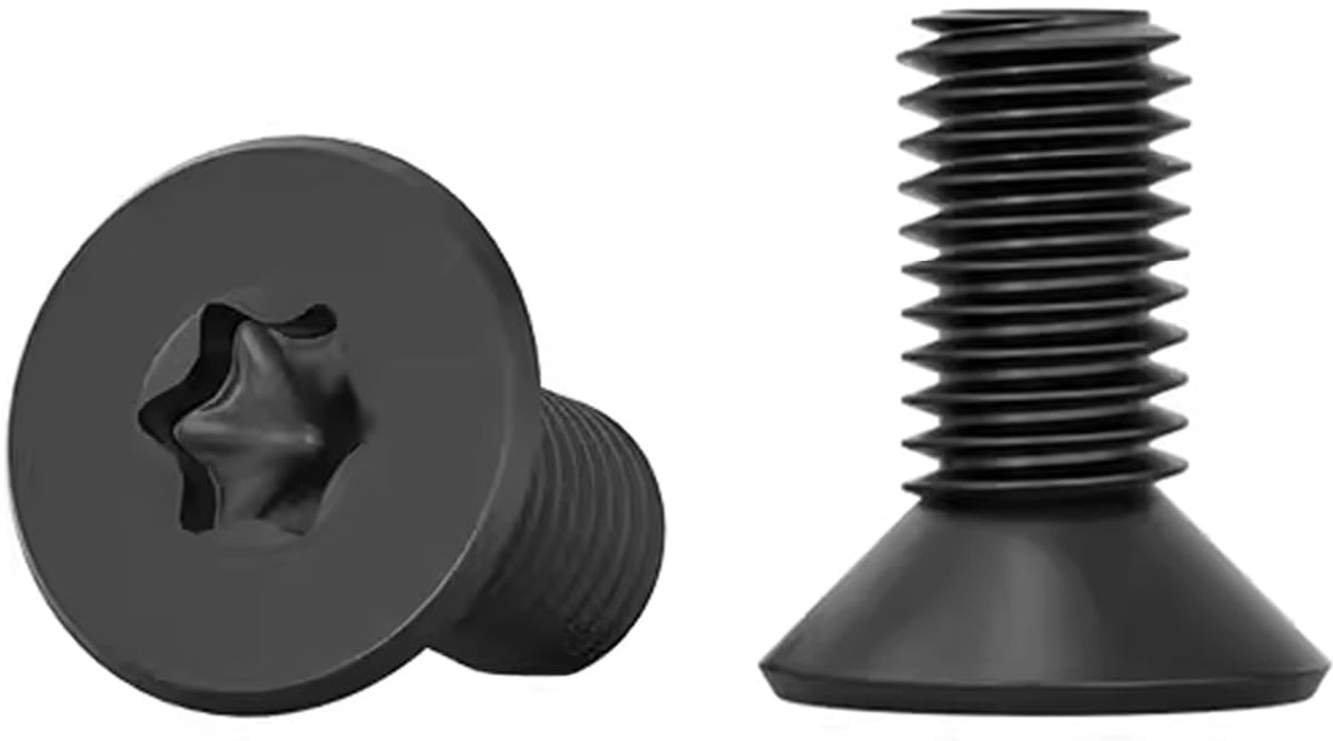 Torx-schroeven met verzonken kop 20 stuks Torx-schroeven in 304 roestvrij staal M6 X 16 mm zwarte mechanische bout anti-roest volledig gedraaide schroeven voor machieedschap en huismeubels