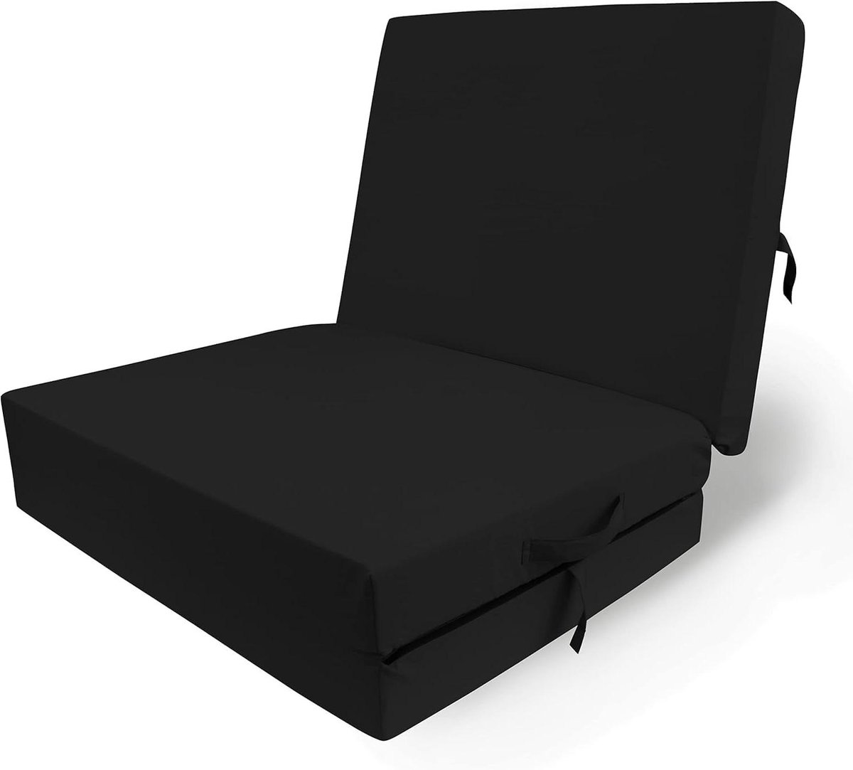 Vouwmatras - Logeerbed Gastenmatras - Comfortabel Slapen - Wasbare Hoes - 195x85x10 cm - Zwart