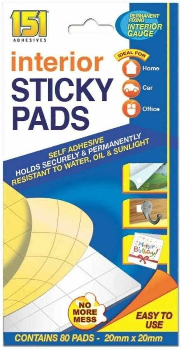 Plakbriefjes - 20 x 20 mm - Dubbelzijdige Zelfklevende Pads - 80 Stuks voor Thuis en Kantoor