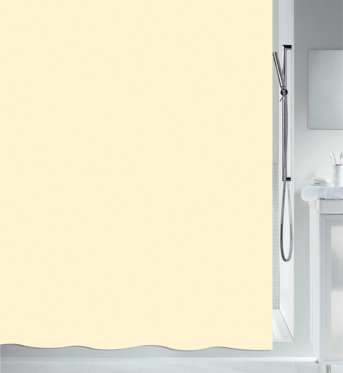 Spirella Douchegordijn Waterdicht – PEVA Douchegordijnen in Trendy Effen Kleuren voor een Stijlvolle Badkamer