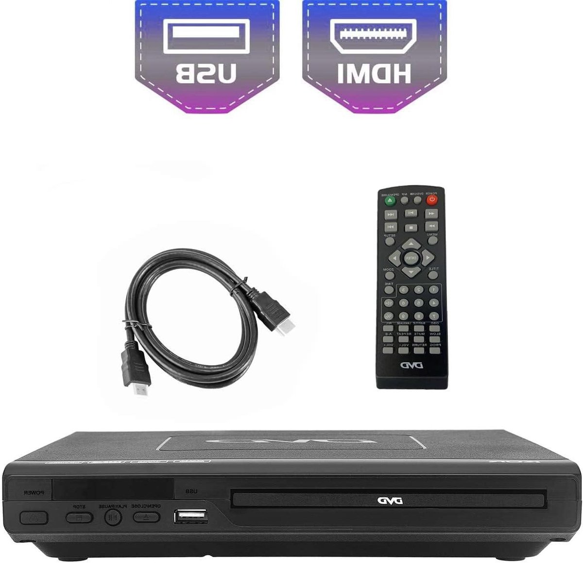 Dvd Speler - Cd Mp3 Speler - Films Kijken - Alle Regio's - 22.5 cm Breed - Zwart