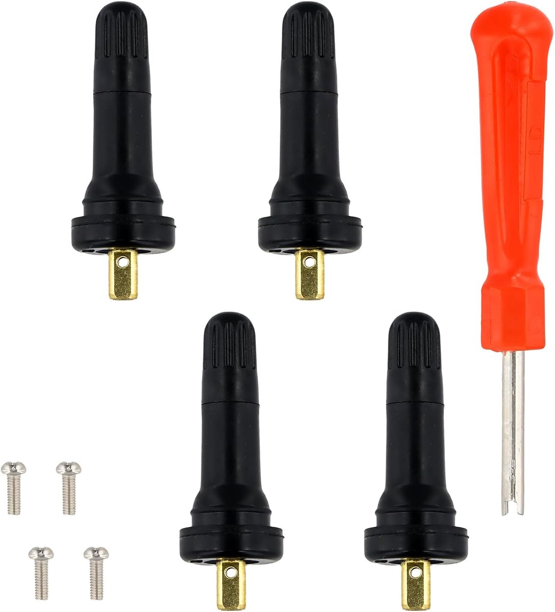 Snap In Tire Valve, 4 STKS TPMS Valve Stem Bandenspanning Monitoring Sensor Sensor Valve Stam, Vervanging Auto Voertuig Band, Anti-explosie Rubber Valve Stam voor Auto