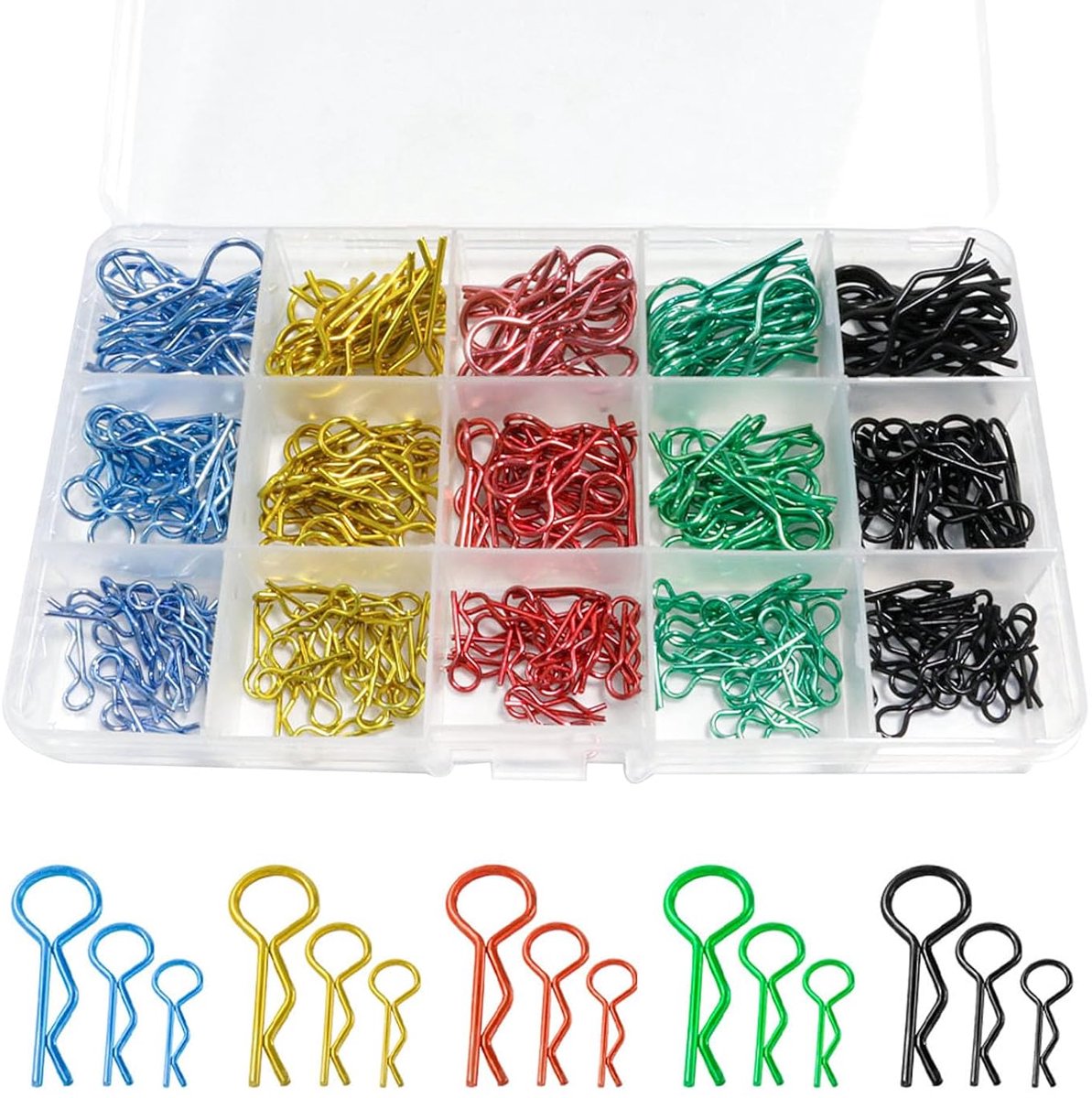 310 stuks universele RC clips auto clips staal R clips roestvrij staal voor alle 1/8 1/10 1/12 1/14 1/16 1/18 schaal Traxxas Redcat HPI Himoto HSP Exceed RC auto-onderdelen vrachtwagen buggy shell
