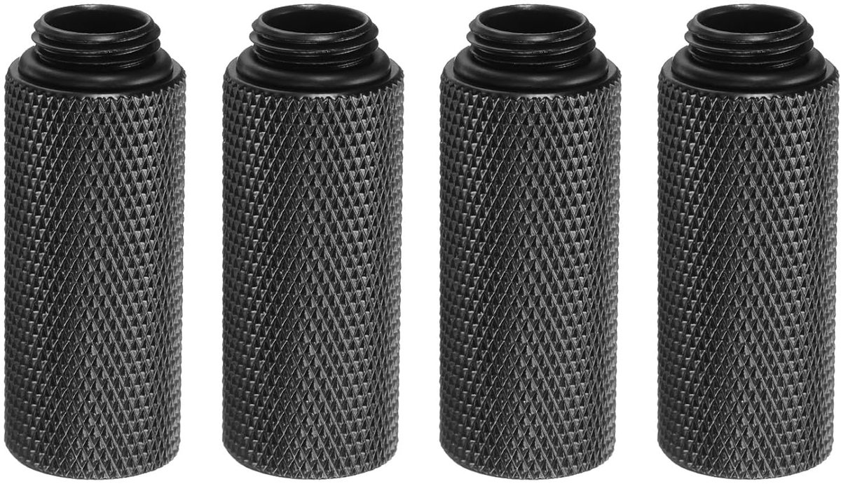 4 stuks waterkoelingsadapter G1/4 inch schroefdraad mannelijk naar vrouwelijk 1,57 inch kolomlengte mini-compressiefitting koperen verlenging met O-ring voor computer-pc-waterkoelsysteem