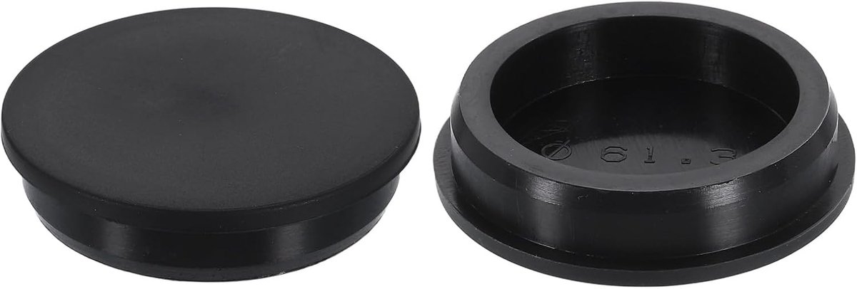 2 stuks siliconen doppen voor gat, ronde rubberen doppen, waterdicht, buisdoppen, einddoppen voor 60 mm/2,36 inch gat voor badkamerfles, zwart