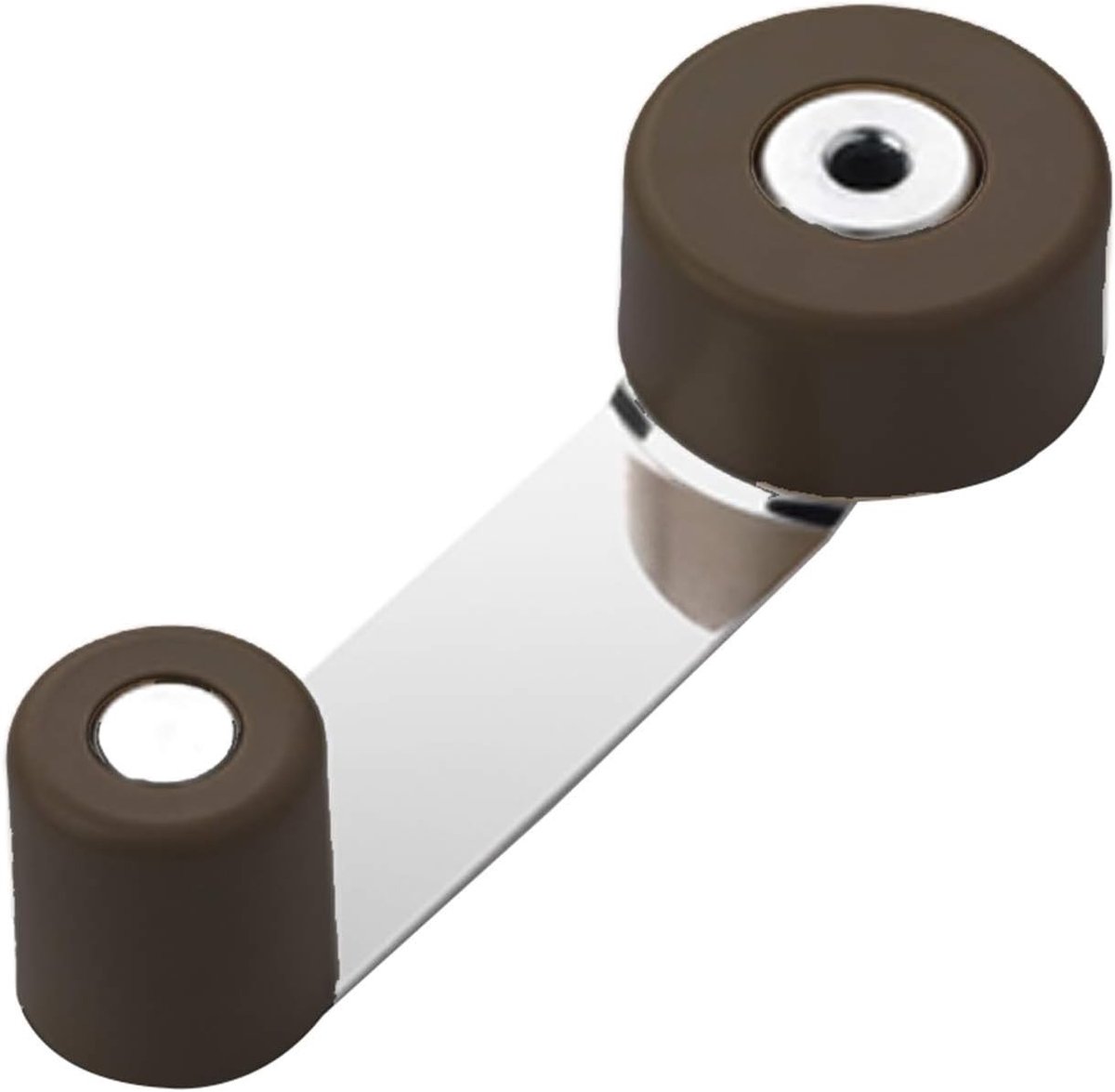 Deurstopper met Metalen Houder - Bruin - Ø 3 x 2 cm - Rubber - Voor Thuis en Kantoor