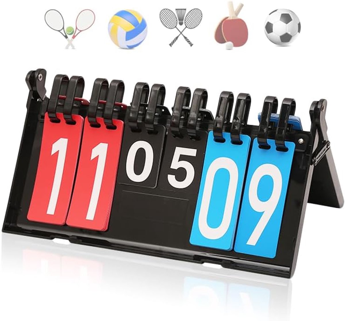 Dubbelcijferig Sport Scorebord Draagbaar Flip 6-cijferig Scoreborden voor Sportcompetitie Voetbal Basketbal Tennis Rugby Tafeltennis Badminton en Meer